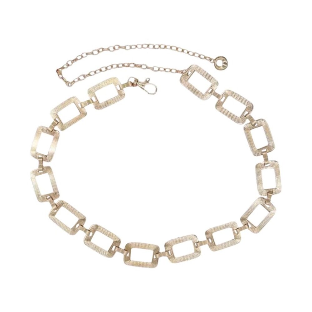 NWT Gold Rectangular Link Statement Waist Chain Belt